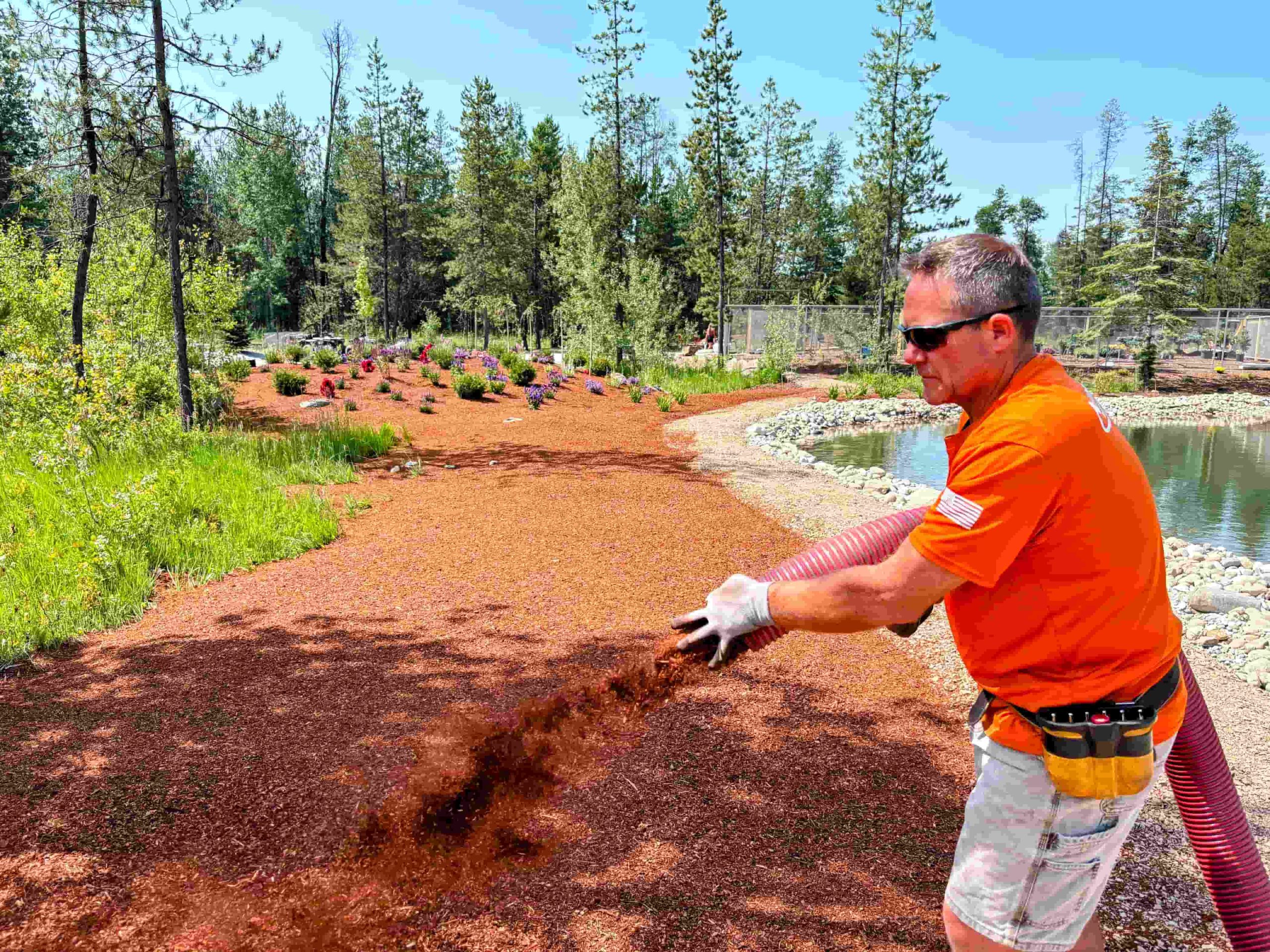 Advanced Bark Blowing employee bark blowing.