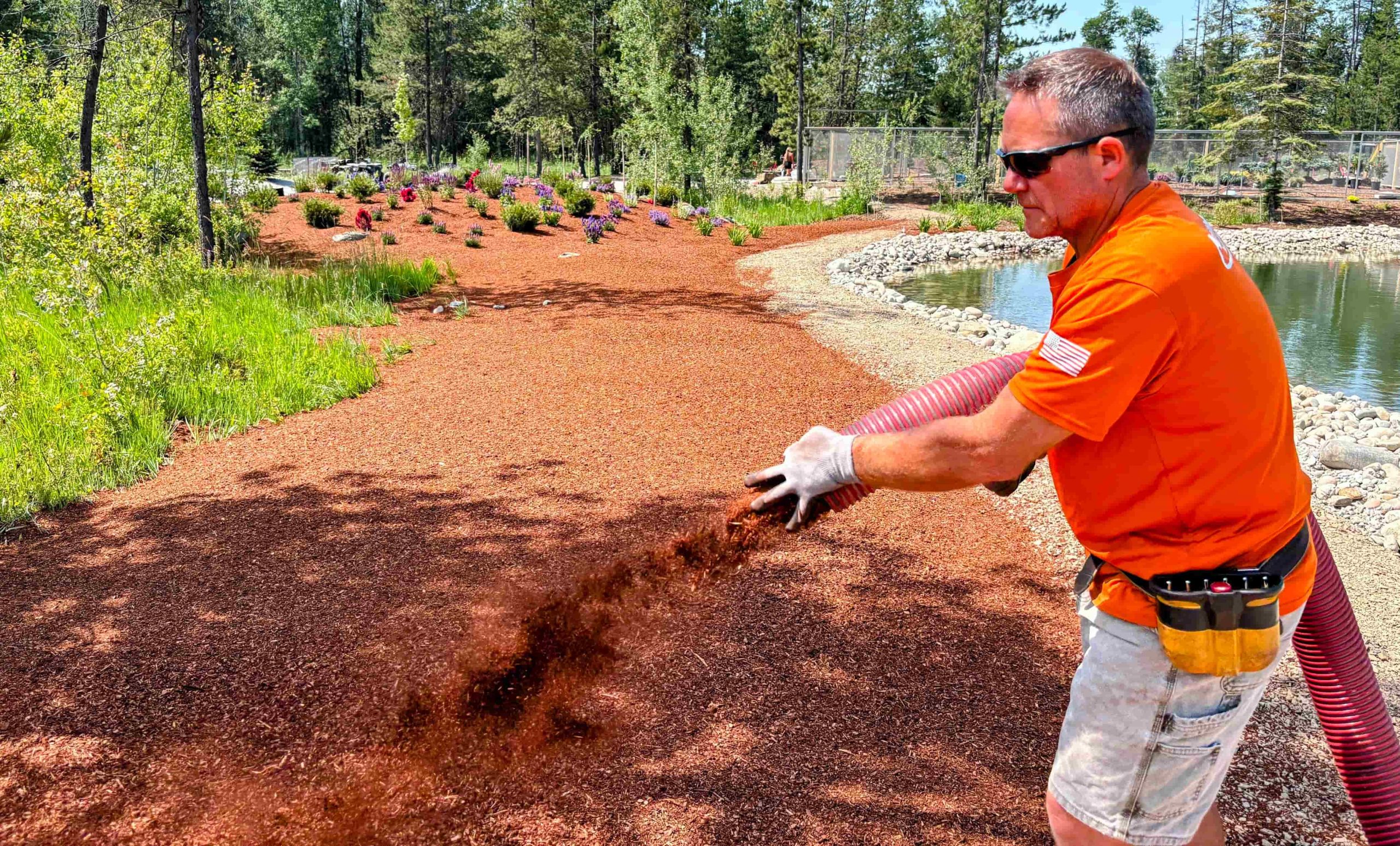 Advanced Bark Blowing employee bark blowing.
